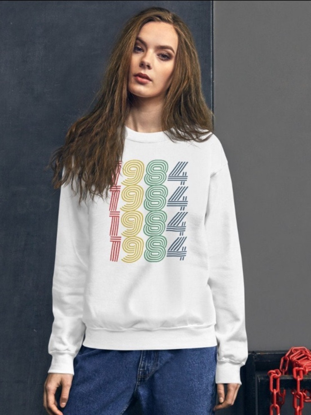 1984 Birthday Sweatshirt Retro Inspired M Loungewear Cozy Fleece Lined Unisex